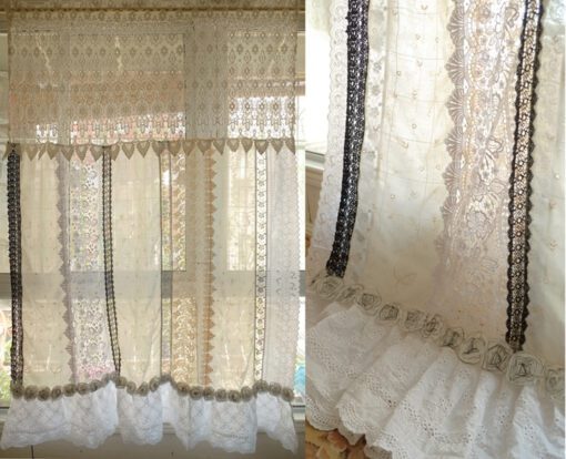 Huge Elegant French Country Chic Shabby Vintage Lace Fringed Curtain Valance/Wall Hanging/Backdrop