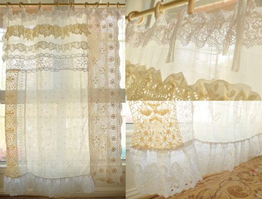 Chic Shabby Vintage Lace Fringed Curtain