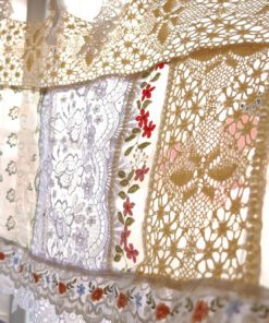 Cottage Rustic Doily Lace Curtain Valance Banner Backdrop Banner