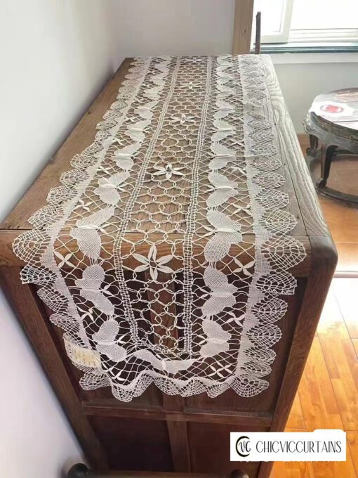 Lu embroidery foreign trade handmade mallet lace full lace table flag coverlet scarf