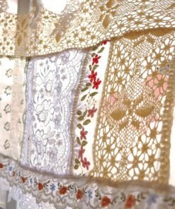 Cottage Rustic Doily Lace Curtain Valance Banner Backdrop Banner