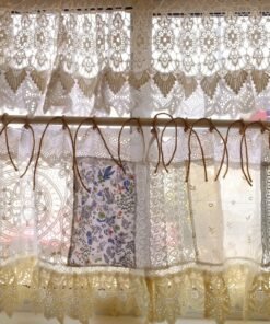 Elegant Romance SHABBY Chic Farmhouse Cottage Rustic Lace Doily Fringed Curtain