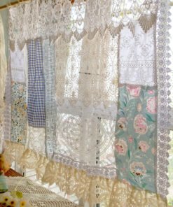 Multiple Color Cottage Rustic Farmhouse Lace Doily Fringed Curtain