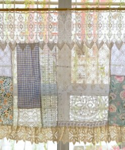 Multiple Color Cottage Rustic Farmhouse Lace Doily Fringed Curtain