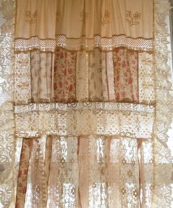 BOHO Country Cottage Farmhouse Vtg. Lace Fringed Curtain