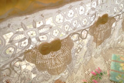 Shabby Chic hand crafted White doily lace Beach Victorian Country Cottage Decor Curtain Valance