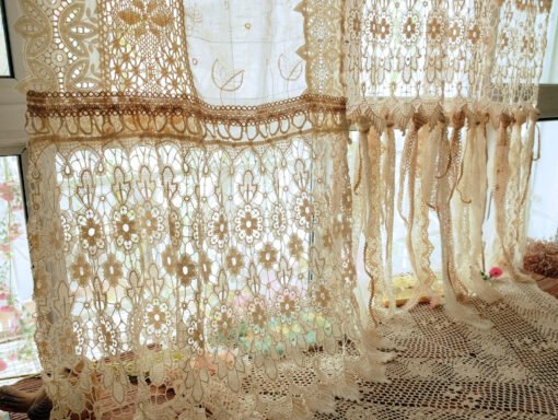 Vintage Lace Fringed Curtain Valance