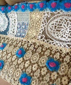 Blue Fabric Vintage Lace Fringed Curtain Wall Hanging/Valance/Backdrop