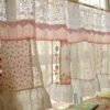 Beautiful Elegant French Country Cottage Colorful Fabric Farmhouse Lace Curtain Valance Backdrop/Wall Hanging