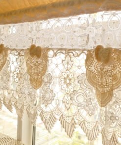 Shabby Chic hand crafted White doily lace Beach Victorian Country Cottage Decor Curtain Valance