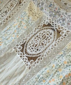 Rustic Farmhouse Lace Doily Fringed Curtain