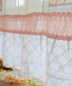 Elegant Romance SHABBY Chic Cottage Rustic Lace Doily Fringed Curtain