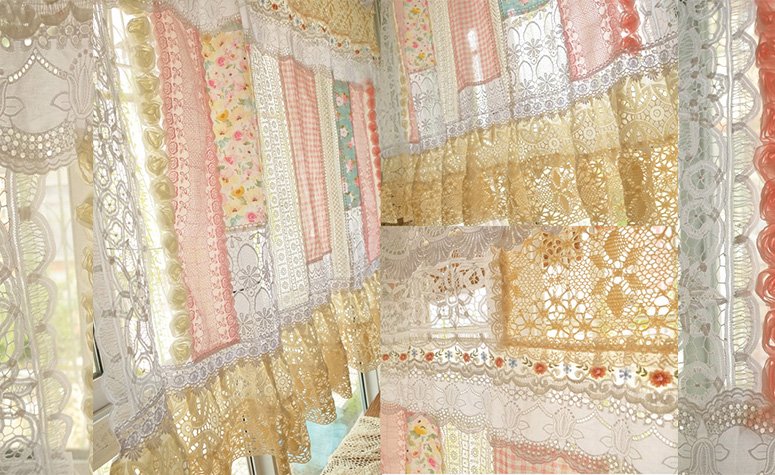 Stunning Beautiful Rustic SHABBY BOHO Country Cottage Farmhouse Vtg. Lace Fringed Curtain Valance/Wall Hanging/Backdrop