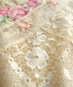 White Lace Curtains - Elegant Sheer Floral – Vintage Style Window Drape