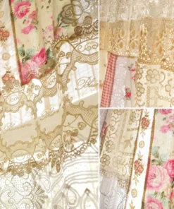 White Lace Curtains - Elegant Sheer Floral – Vintage Style Window Drape