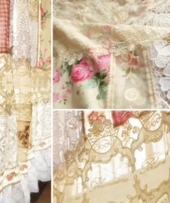 White Lace Curtains - Elegant Sheer Floral – Vintage Style Window Drape