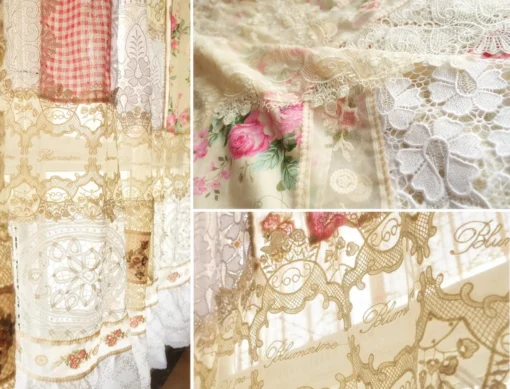 White Lace Curtains - Elegant Sheer Floral – Vintage Style Window Drape