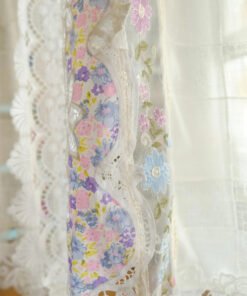 Elegant Floral Lace Curtain Panel - Soft Translucent Fabric for Cozy Home Aesthetics