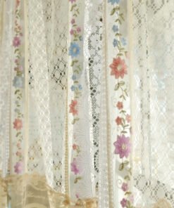 Elegant Floral Lace Curtain Panel - Soft Translucent Fabric for Cozy Home Aesthetics