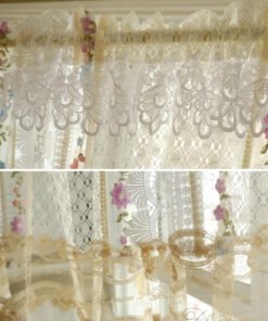 Elegant Floral Lace Curtain Panel - Soft Translucent Fabric for Cozy Home Aesthetics