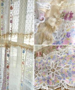 Elegant Floral Lace Curtain Panel - Soft Translucent Fabric for Cozy Home Aesthetics