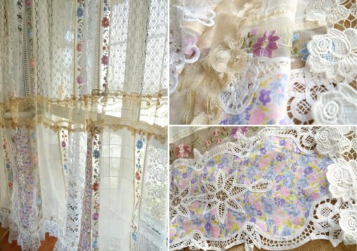 Elegant Floral Lace Curtain Panel - Soft Translucent Fabric for Cozy Home Aesthetics