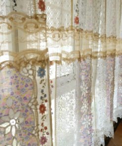 Elegant Floral Lace Curtain Panel - Soft Translucent Fabric for Cozy Home Aesthetics