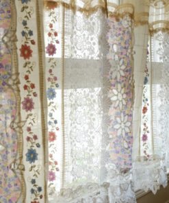 Elegant Floral Lace Curtain Panel - Soft Translucent Fabric for Cozy Home Aesthetics