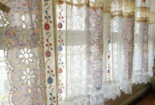 Elegant Floral Lace Curtain Panel - Soft Translucent Fabric for Cozy Home Aesthetics