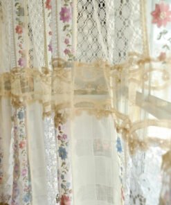 Elegant Floral Lace Curtain Panel - Soft Translucent Fabric for Cozy Home Aesthetics