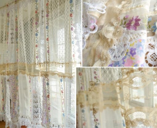 Elegant Floral Lace Curtain Panel - Soft Translucent Fabric for Cozy Home Aesthetics